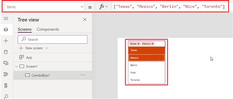A simple way to clear the selected value in a PowerAppsCombo Box. . Powerapps combobox display selected items